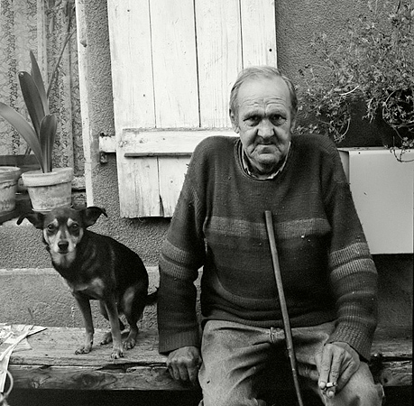 portret Fransman met zijn hond